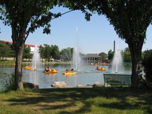 Paddle boats on the water in Beloit
